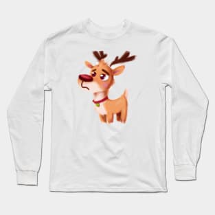 Cute Raindeer Drawing Long Sleeve T-Shirt